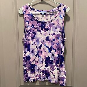 Simply Vera L Floral Sleeveless Tank Top | Lightweight Rayon | Layering or Stand